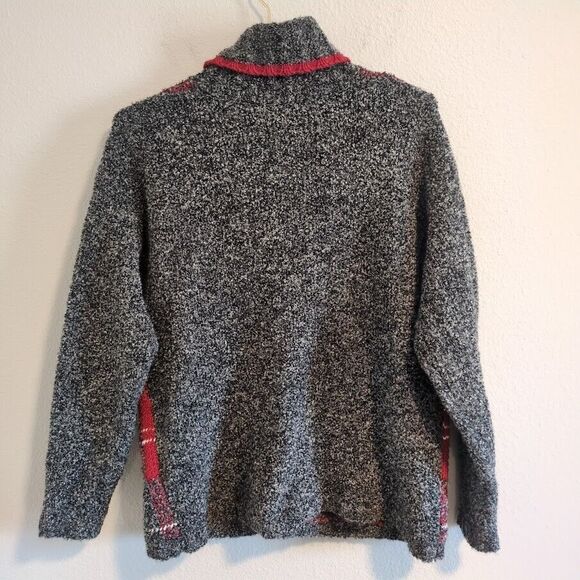 Vintage Marisa Canvas Women's L Large Turtle Neck Sweater Wool Blend Red Check - Picture 5 of 5